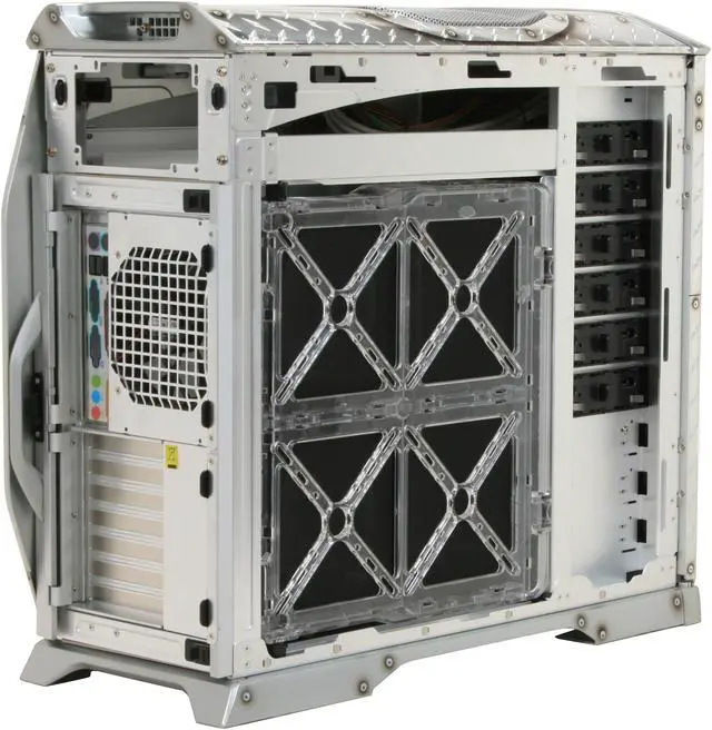 Alt view image 7 of 14 - Cooler Master Stacker 830 CX-830DMSK-01-GP Color Aluminum ATX Full Tower CSX Limited Edition Diamond Plate Skulls Computer Case