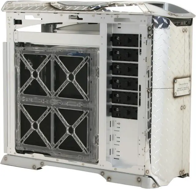 Alt view image 10 of 14 - Cooler Master Stacker 830 CX-830DMSK-01-GP Color Aluminum ATX Full Tower CSX Limited Edition Diamond Plate Skulls Computer Case
