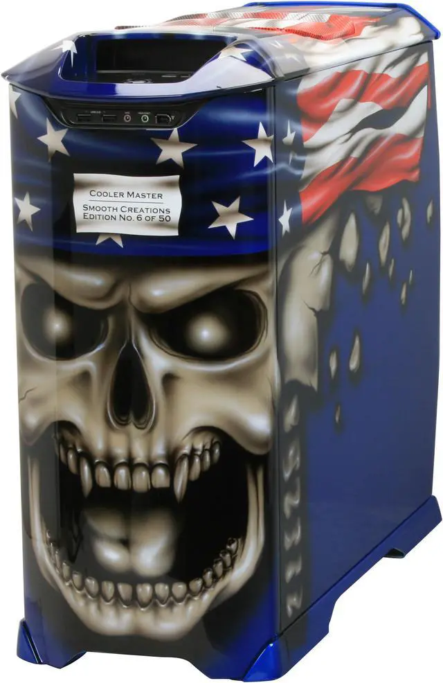 Alt view image 3 of 14 - Cooler Master Stacker 830 CX-830DSPD-01-GP Color Aluminum ATX Full Tower CSX Limited Edition Diamond Plate Skulls Computer Case