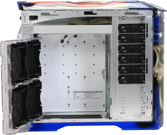 Alt view image 9 of 14 - Cooler Master Stacker 830 CX-830DSPD-01-GP Color Aluminum ATX Full Tower CSX Limited Edition Diamond Plate Skulls Computer Case