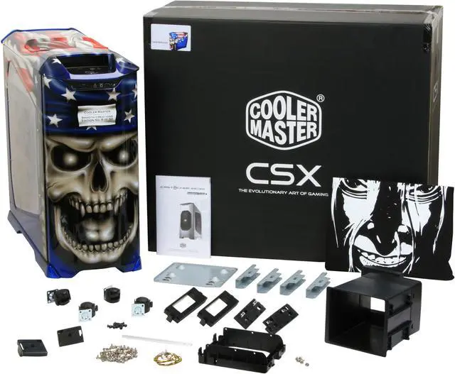 Alt view image 14 of 14 - Cooler Master Stacker 830 CX-830DSPD-01-GP Color Aluminum ATX Full Tower CSX Limited Edition Diamond Plate Skulls Computer Case