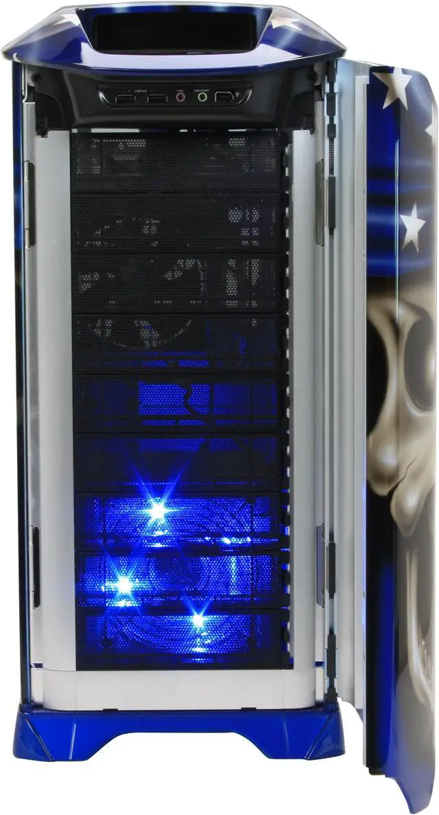Alt view image 4 of 14 - Cooler Master Stacker 830 CX-830DSPD-01-GP Color Aluminum ATX Full Tower CSX Limited Edition Diamond Plate Skulls Computer Case