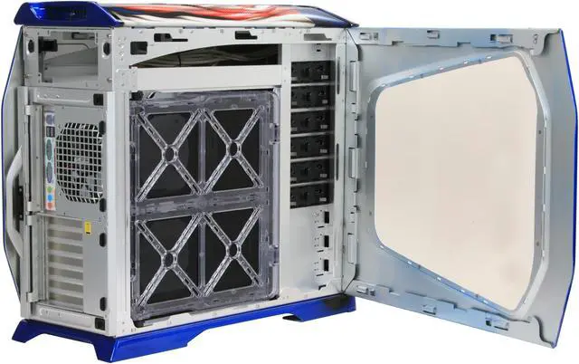 Alt view image 6 of 14 - Cooler Master Stacker 830 CX-830DSPD-01-GP Color Aluminum ATX Full Tower CSX Limited Edition Diamond Plate Skulls Computer Case