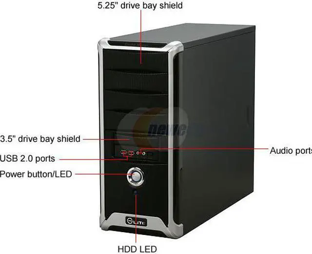 Alt view image 3 of 11 - Cooler Master Elite RC-332-KKN1-GP Black SECC ATX Mid Tower Computer Case