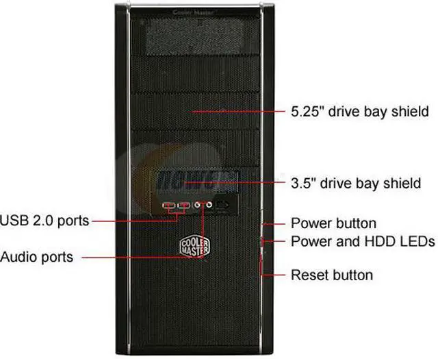 Alt view image 2 of 11 - Cooler Master Elite RC-334-KKN1-GP Black SECC ATX Mid Tower Computer Case