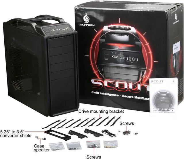 Alt view image 12 of 12 - Cooler Master Storm Scout SGC-2000-KKN1-GP Black Steel / Plastic ATX Mid Tower Computer Case