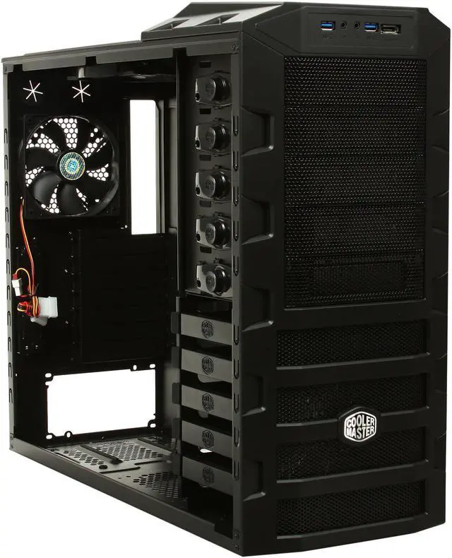 Alt view image 7 of 9 - Cooler Master HAF 922 - High Air Flow Mid Tower Computer Case with USB 3.0 and All-Black Interior