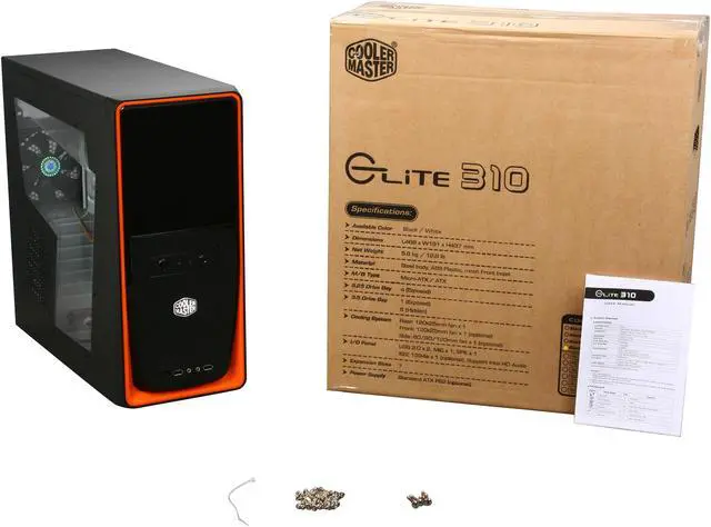 Alt view image 9 of 9 - Cooler Master Elite RC-310-OWN1-GP Black SECC ATX Mid Tower Computer Case