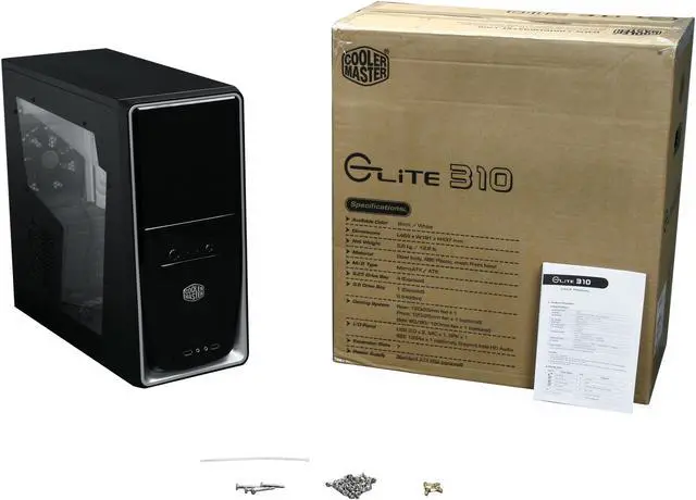 Alt view image 9 of 9 - Cooler Master Elite RC-310-SWN1-GP Black SECC / ABS ATX Mid Tower Computer Case