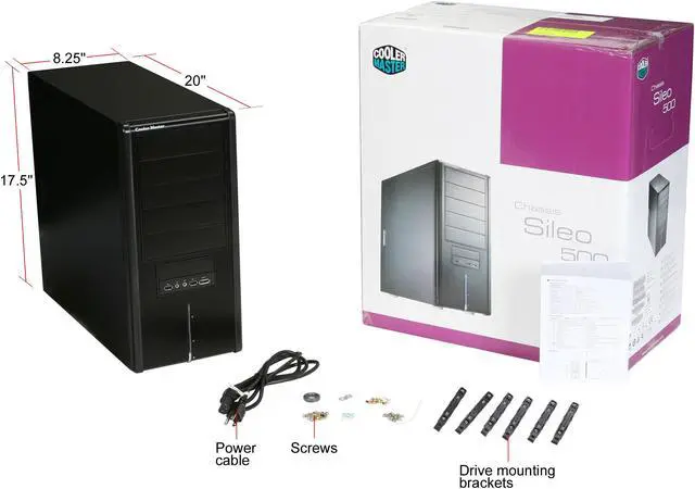 Alt view image 9 of 9 - Cooler Master Sileo 500 RC-500-KKR3-GP Black Aluminum Bezel, SECC Body ATX Mid Tower Computer Case 500W Power Supply