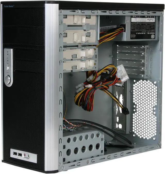 Alt view image 7 of 9 - Cooler Master Centurion 541 RC-541-SKRJ-GP Black Aluminum bezel, SECC chassis Micro ATX Mini Tower Computer Case 400W Power Supply