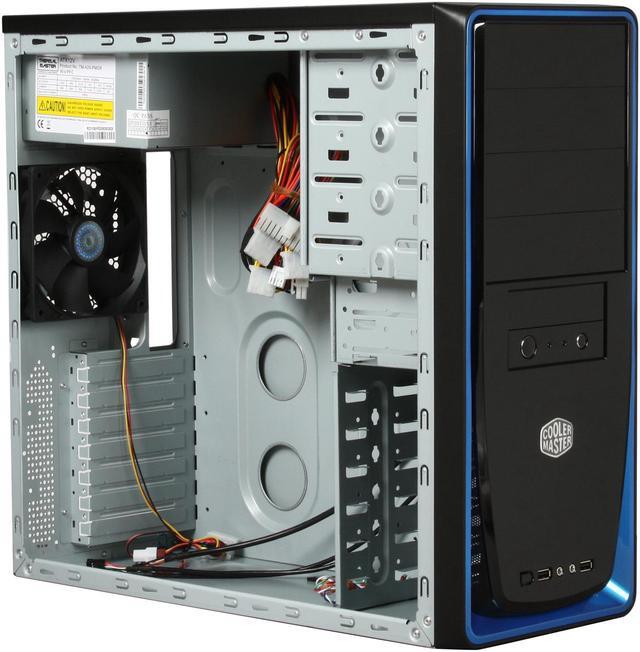 Alt view image 7 of 9 - Cooler Master Elite 310 RC-310-BKR2-GP Black with blue front panel Steel Body / ABS plastic front bezel ATX Mid Tower Computer Case 420W Power Supply
