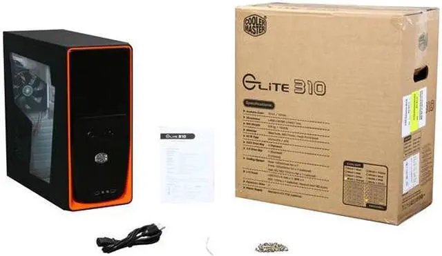 Alt view image 9 of 9 - Cooler Master Elite RC-310-OWR460 Black SECC ATX Mid Tower Computer Case RS-460-PSAR-J3, Elite 460W Power Supply