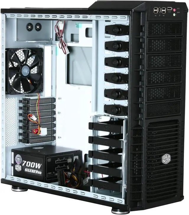 Alt view image 7 of 10 - Cooler Master HAF 932 RC-932-KKA700 Black Steel ATX Full Tower Computer Case 700W Power Supply