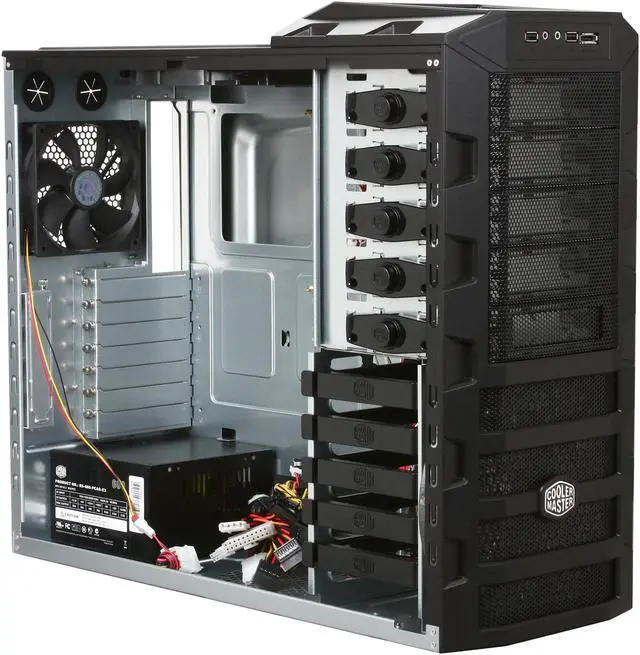 Alt view image 7 of 10 - Cooler Master HAF 922 RC-922-KKR600 Black Steel / Plastic and Mesh Bezel ATX Mid Tower Computer Case 600W Power Supply
