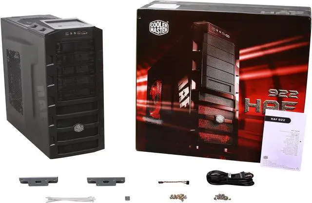 Alt view image 10 of 10 - Cooler Master HAF 922 RC-922-KKR600 Black Steel / Plastic and Mesh Bezel ATX Mid Tower Computer Case 600W Power Supply