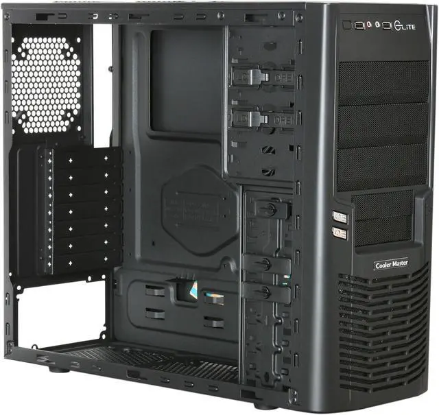 Alt view image 7 of 9 - Cooler Master Elite 430 - Mid Tower Computer Case with All-Black Interior and Windowed Side Panel