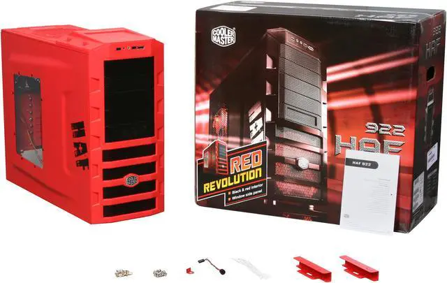Alt view image 10 of 10 - Cooler Master HAF 922 Red RC-922M-RWN2-GP Red Steel ATX Mid Tower Computer Case