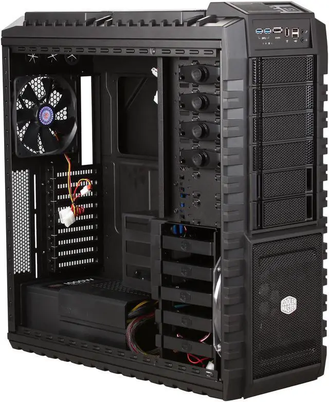 Alt view image 6 of 9 - Cooler Master HAF X RC-942-KKAA00 Black Steel / Plastic ATX Full Tower Computer Case w/ Cooler Master RSA00-80GAD3-US 1000W Power Supply