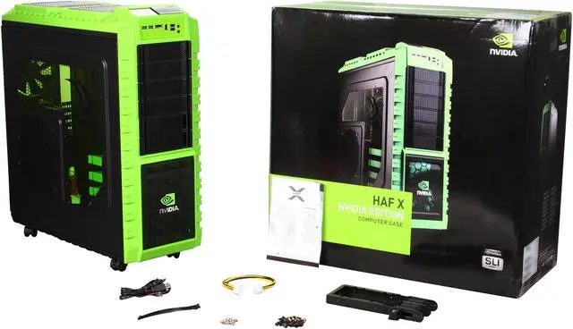 Alt view image 10 of 10 - Cooler Master HAF X nVidia Edition NV-942-KKN1 Green Steel / Plastic ATX Full Tower Computer Case