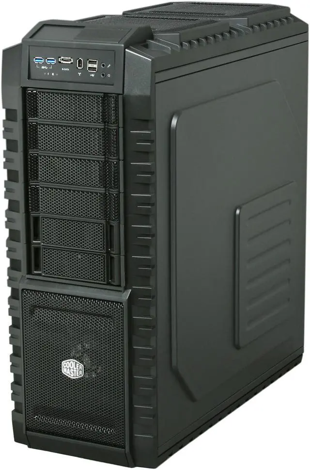 Alt view image 3 of 10 - Cooler Master HAF X Blue Edition - High Air Flow Full Tower Computer Case with Windowed Side Panel and USB 3.0
