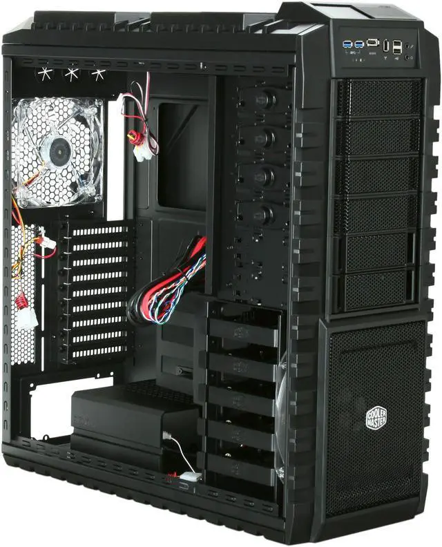Alt view image 7 of 10 - Cooler Master HAF X Blue Edition - High Air Flow Full Tower Computer Case with Windowed Side Panel and USB 3.0