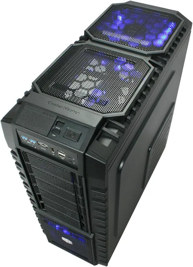 Alt view image 8 of 10 - Cooler Master HAF X Blue Edition - High Air Flow Full Tower Computer Case with Windowed Side Panel and USB 3.0