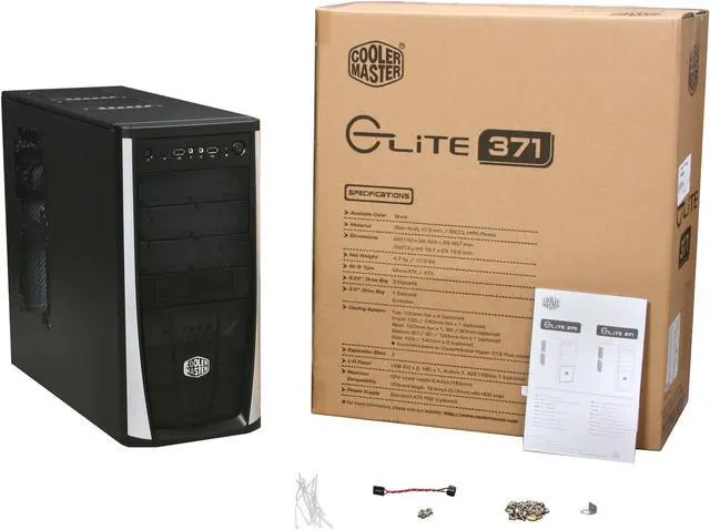 Alt view image 9 of 9 - Cooler Master Elite 371 (RC-371-KKN1) Black Steel / ABS plastic ATX Mid Tower Computer Case