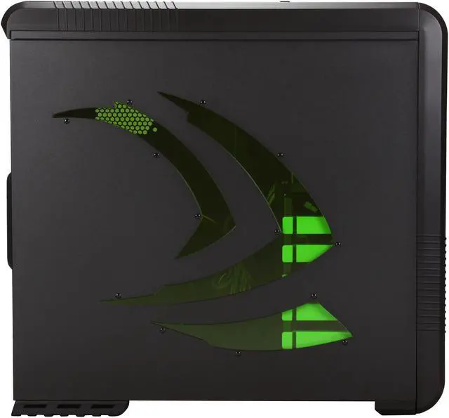 Alt view image 4 of 11 - Cooler Master CM 690 II Advanced nVidia Edition NV-692A-KWN2 Black / Green Steel / Plastic ATX Mid Tower Computer Case