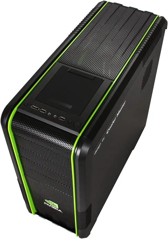 Alt view image 8 of 11 - Cooler Master CM 690 II Advanced nVidia Edition NV-692A-KWN2 Black / Green Steel / Plastic ATX Mid Tower Computer Case