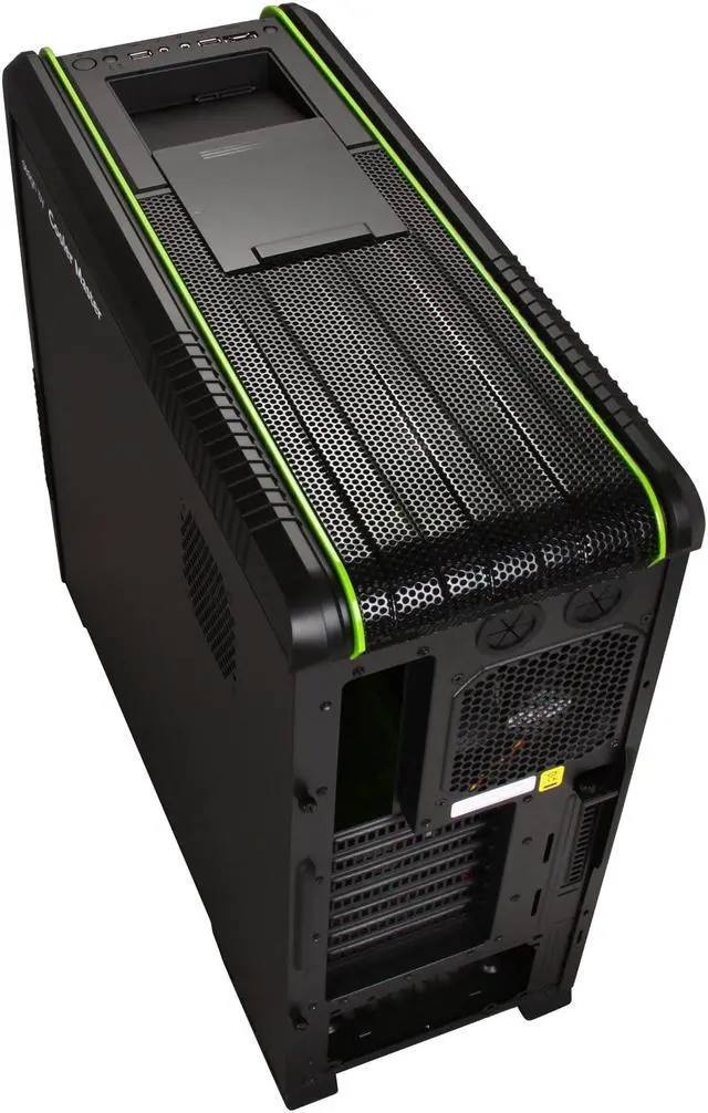 Alt view image 9 of 11 - Cooler Master CM 690 II Advanced nVidia Edition NV-692A-KWN2 Black / Green Steel / Plastic ATX Mid Tower Computer Case