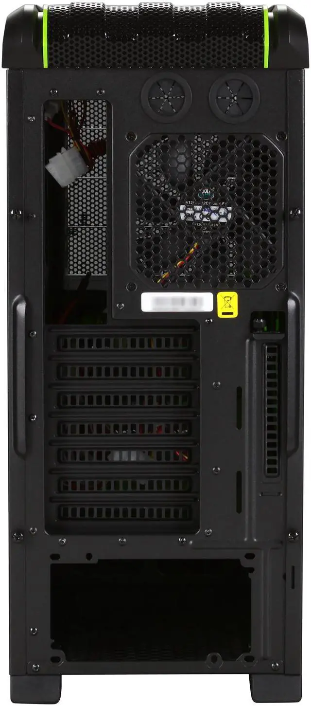 Alt view image 10 of 11 - Cooler Master CM 690 II Advanced nVidia Edition NV-692A-KWN2 Black / Green Steel / Plastic ATX Mid Tower Computer Case