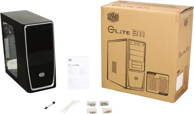 Alt view image 9 of 9 - Cooler Master Elite 311 RC-311B-SWN1 Silver Steel / Plastic ATX Mid Tower Computer Case