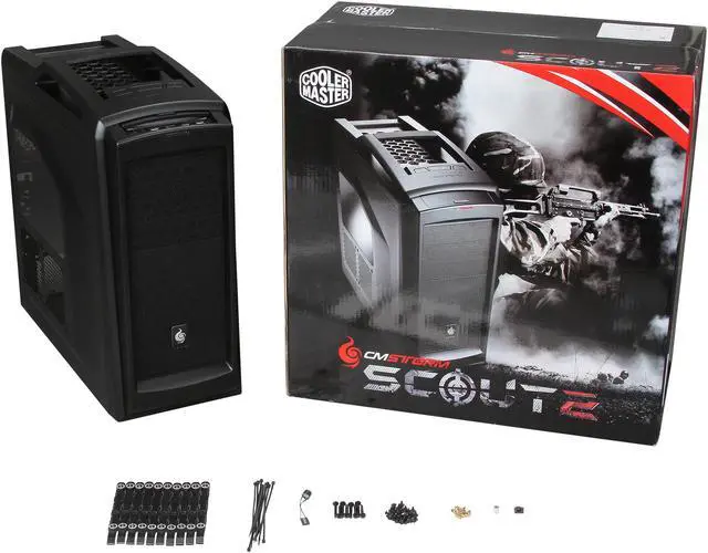 Alt view image 10 of 10 - CM Storm Scout 2 Advanced - Gaming Mid Tower Computer Case with Carrying Handle and Windowed Side Panel - Black