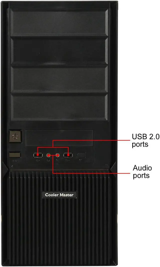 Alt view image 3 of 14 - Cooler Master Elite 350 - Mid Tower Computer Case with 500W Power Supply and Blue LED Light Strip