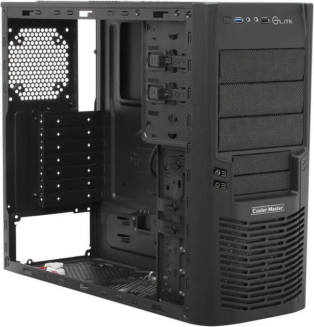 Alt view image 7 of 9 - Cooler Master Elite 430 Red Edition - Mid Tower Computer Case with Windowed Side Panel and All-Black Interior