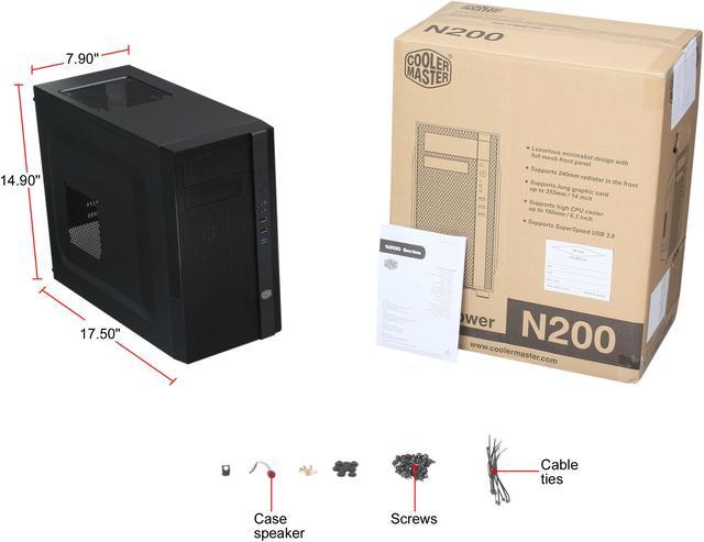 Alt view image 14 of 14 - Cooler Master N200 Micro-ATX Mini Tower with Front Mesh Ventilation, Minimal Design, 240mm Close-Loop AIO Support