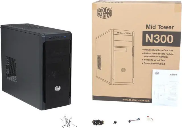Alt view image 9 of 9 - Cooler Master N300 - Mid Tower Computer Case with Meshed Front Panel