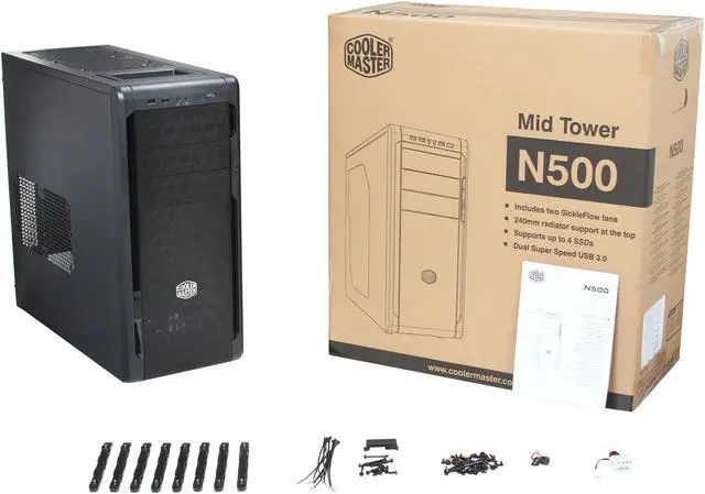 Alt view image 10 of 10 - Cooler Master N500 - Mid Tower Computer Case with Meshed Front Panel