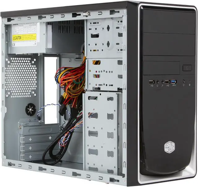 Alt view image 7 of 9 - Cooler Master Elite 344 - Mini Tower Computer Case with 350W Power Supply and USB 3.0