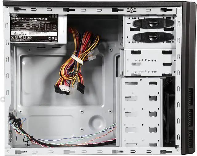 Alt view image 6 of 9 - Cooler Master Elite 342 RC-342-KKRJ-GP Black Steel / Plastic Micro ATX Mini Tower Computer Case 400W Power Supply