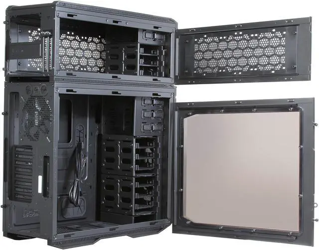 Alt view image 5 of 10 - Cooler Master HAF Stacker 935 Two-Piece Mod-Tower Computer Case with Top Compartment for Extra Storage Space, Water Cooling Support, or Mini-ITX System