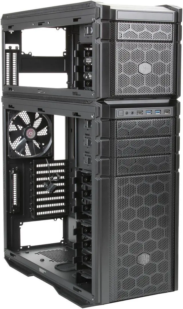 Alt view image 7 of 10 - Cooler Master HAF Stacker 935 Two-Piece Mod-Tower Computer Case with Top Compartment for Extra Storage Space, Water Cooling Support, or Mini-ITX System