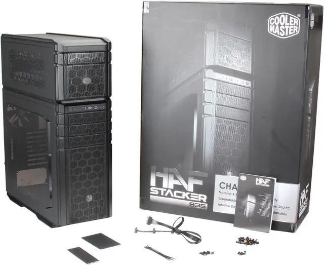 Alt view image 10 of 10 - Cooler Master HAF Stacker 935 Two-Piece Mod-Tower Computer Case with Top Compartment for Extra Storage Space, Water Cooling Support, or Mini-ITX System