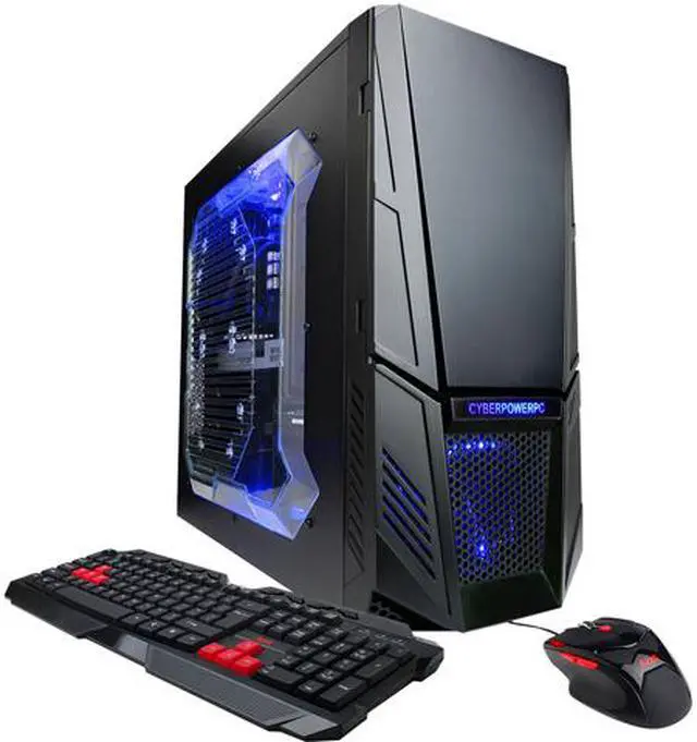 Main image of CYBERPOWERPC X-Saber Black/Blue Mid-Tower Gaming Case