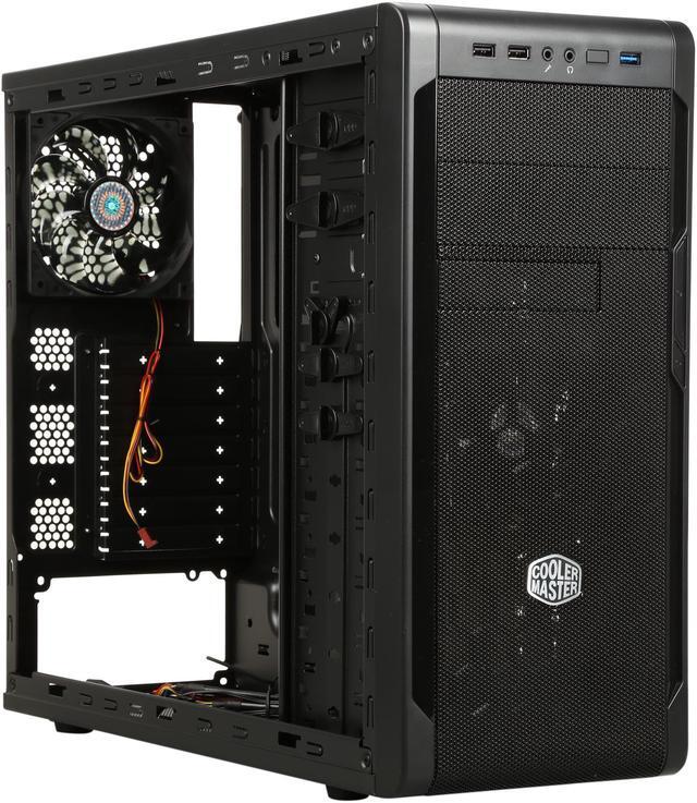 Alt view image 8 of 9 - Cooler Master N300 NSE-300-KWN1 Midnight Black Polymer, mesh front bezel ATX Mid Tower Computer Case Compatible with Standard ATX PS2 (not included) Power Supply