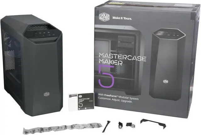 Alt view image 10 of 9 - MasterCase Maker 5 Mid-Tower Case with FreeForm Modular System, Upgraded I/O with 3.0 Type C, Magnetic LED Strip, Magnetic Paneling, Sound Supression, and Cooling Bracket by Cooler Master