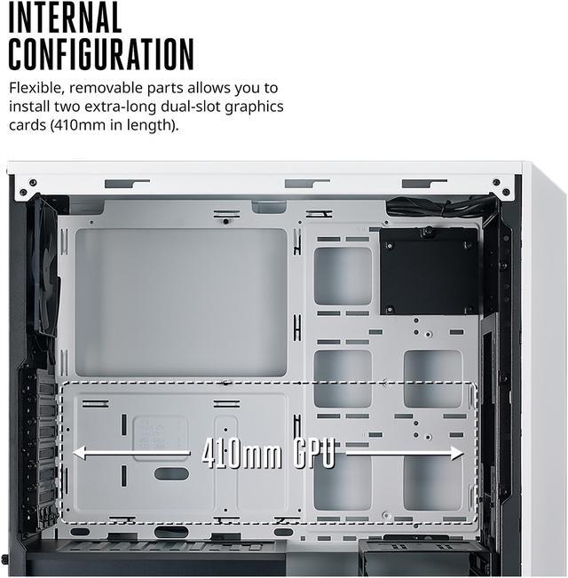 Alt view image 9 of 9 - Cooler Master MasterBox 5 Black & White Mid-tower with Internal Configuration, 6 Routing Cut-outs, Support Up to E-ATX Motherboard, 9 SSD mount positions and 7 Expansion Slots