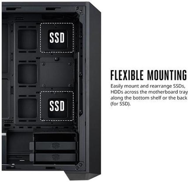 Alt view image 3 of 9 - Cooler Master MasterBox 5 Black Mid-tower with Internal Configuration, Six Routing Cut-outs, Nine SSD mount positions and Seven Expansion Slots