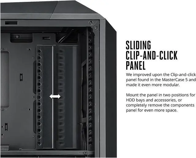 Alt view image 6 of 11 - MasterCase Pro 3 Micro-ATX with FreeForm Modular System, Sliding Clip-and-click Panel, Removable Dual Chamber, Dual GPU Support and Modular Cooling Brackets by Cooler Master